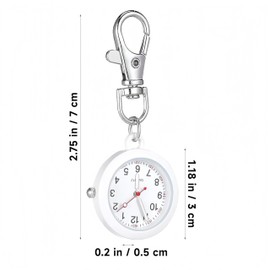 LAoabyoe Clip On Nurse Watch with Second Hand, Glow in The Dark Analog Fob Pocket Watch, Lapel Badge Keychain for Women Doctors Nursing Students