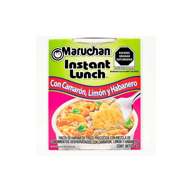 Pack 12 Sopas Maruchan Camarón Con Limon Y Chile Habanero