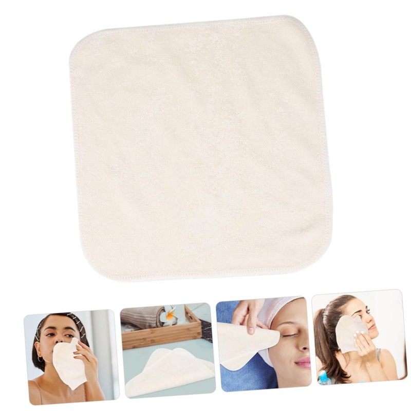 Baluue 6pcs Bamboo Fiber Face Washcloths Reusable Gentle Towels for