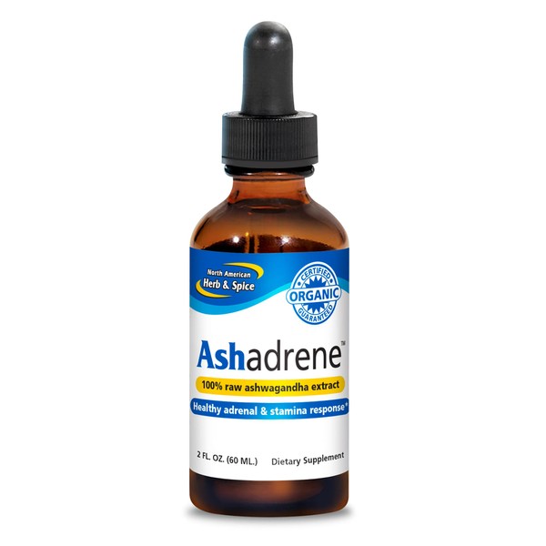 NORTH AMERICAN HERB & SPICE Ashadrene - 2 fl. oz. - 100% Raw Ashwagandha Extract - Healthy Adrenal Response, Energy, Overall Health - Non-GMO, Certified USDA Organic - 86 Servings