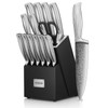 Knife Block Set, FOHERE Knife Set with Advanced Self Sharpening