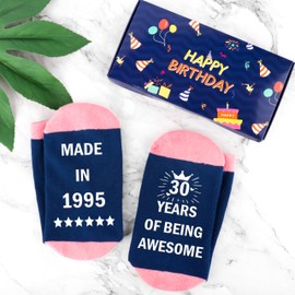 Belloxis 30th Birthday Gifts for Women 30th Birthday Decorations 30th Birthday Gift Ideas Grip Cosy Socks Cotton Socks