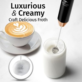 Zulay Kitchen Lux Rechargeable Milk Frother Handheld - Powerful 2-Speed Motor, Fully Waterproof, 2000mAh Battery - Drink Mixer For Latte, Cappuccino, Matcha, Protein Powder - Black Copper