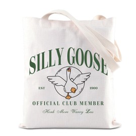 FOTAP Silly Goose Merch Silly Goose Inspire Tote Bag Silly Goose Gift Goose Lover Gift Kawaii Goose Handbag Cartoon Animal Gift, Silly Goose Uk