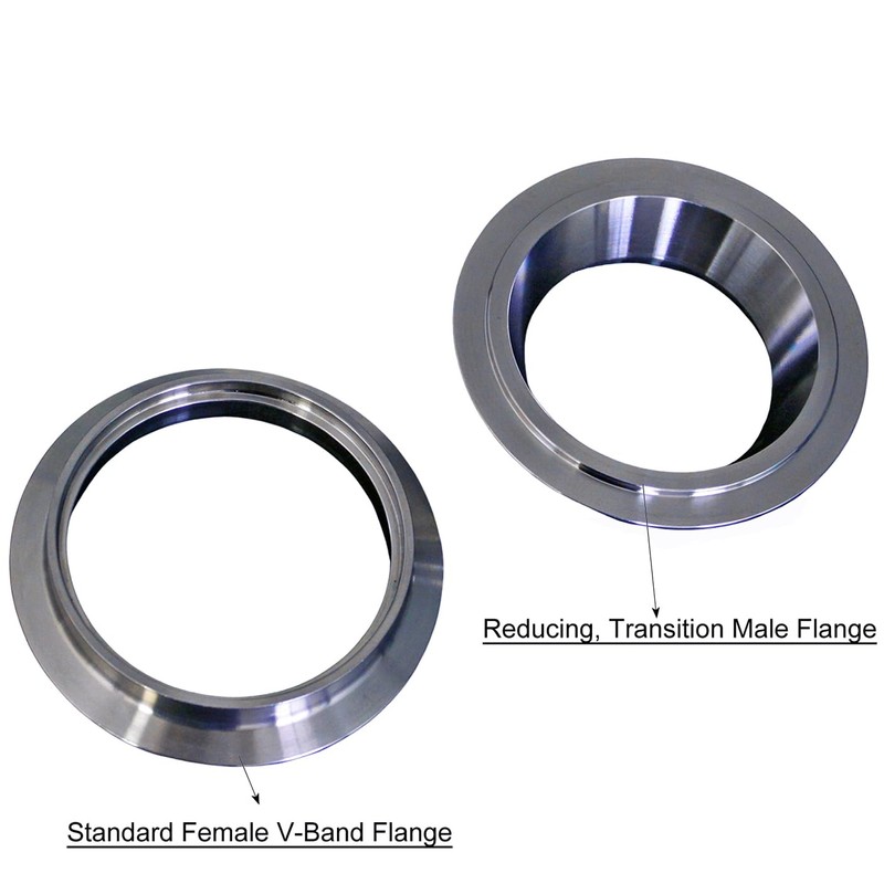 Exhaust Header Collector Reducer Adapter Assembly with V-Band in Stainless