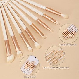 MSQ 8Pcs Eye Makeup Brush Set Angled Nose Shadow Brush Precision Angled Eyeliner Brush Eyeshadow Tools for Blending Defining Smudging Shading
