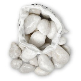 PGN White River Rocks for Plants - 40 Pounds - White Rocks with Smooth, Polished Surfaces - 1-3 Inch Stones for Planters, Aquarium Decorations, Vase, Fireplace, Landscaping, Outdoor Decor