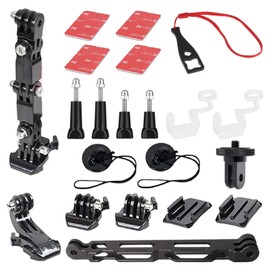 Motorcycle Helmet Chin Mount Kit with Extension Arms Compatible with Insta360 ONE X2/X/R/GO 2, GoPro Hero and DJI OSMO Action 2