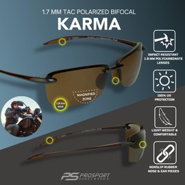 proSPORT Polarized Bifocal Reading Sunglass Readers Maui Men Women Brown Lens Tortoise Rimless Fishing 1.50 2.00 2.50 Case