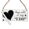 Countdown Wedding Plaque with Rustic Chalkboard/Whiteboard Heart Design - Keepsake