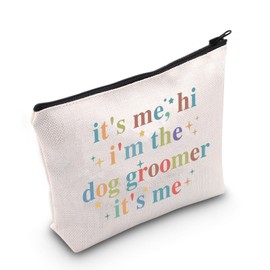 Dog Groomer Gift It's Me Hi I’m The Dog Groomer It’s Me Zipper Pouch Makeup Bag (B-HIDogGroomerCA)
