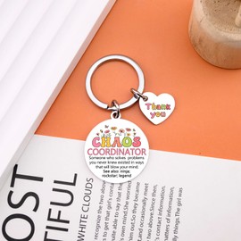 UIWIHHP Thank You Gifts for Women Chaos Coordinator Gifts Thank You Keychain Gift for Coworker Boss Lady Manager Teacher Nurse Unique Birthday Boss Day Gift for Women