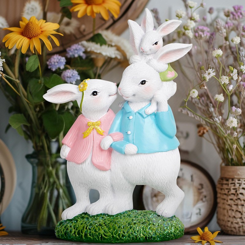 Hodao Easter Bunny Family Decor - Easter Decorations - Home