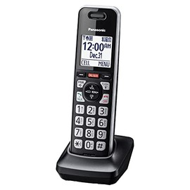 Panasonic Additional Cordless Phone Handset, Advanced Call Block, Compatible with KX-TGF94x and KX-TGF97x Series - KX-TGFA97B (Black with Silver Trim)