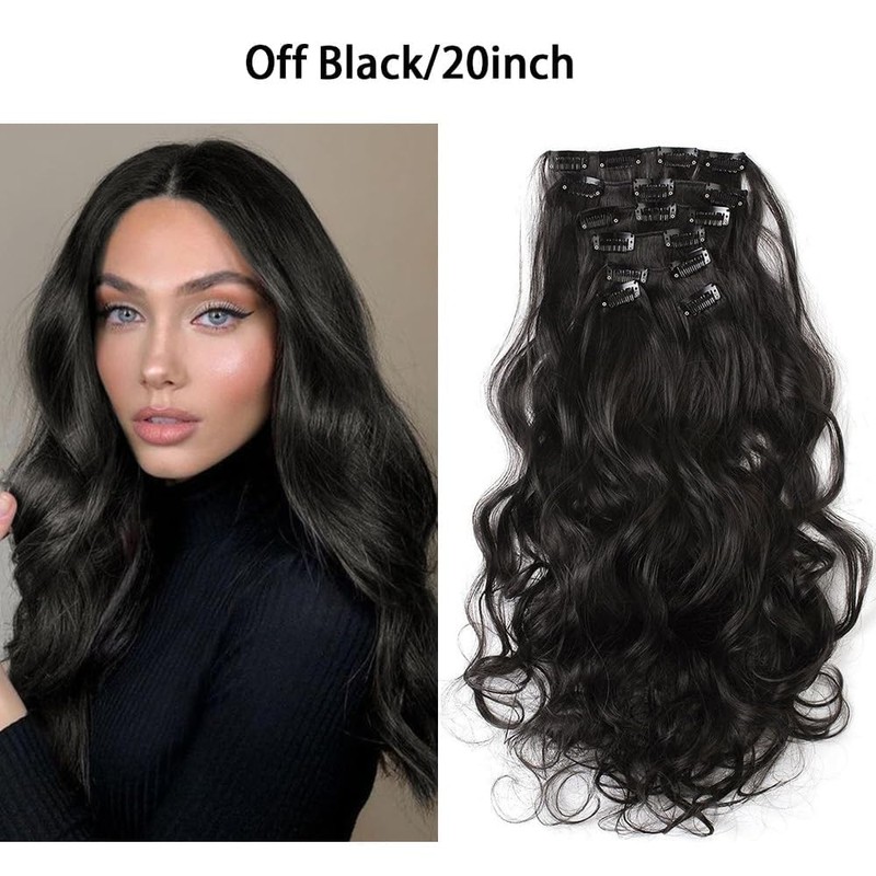TTPSRY 7 PCS Clip in Extensions Echthaar Natürliche Wellen Haarverlängerung