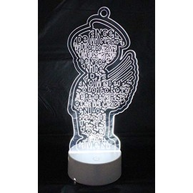 6 LED Multi Color Guardian Angel Wings Boy Girl Stand Laser Cutout Wooden Baptism Centerpiece First Communion Quinceañera Children Kids Party Favors Home Decor Christening Centerpiece (Boy)