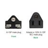 BloomGrow US Plug Adapter 120V to 240V Black Plug Converter