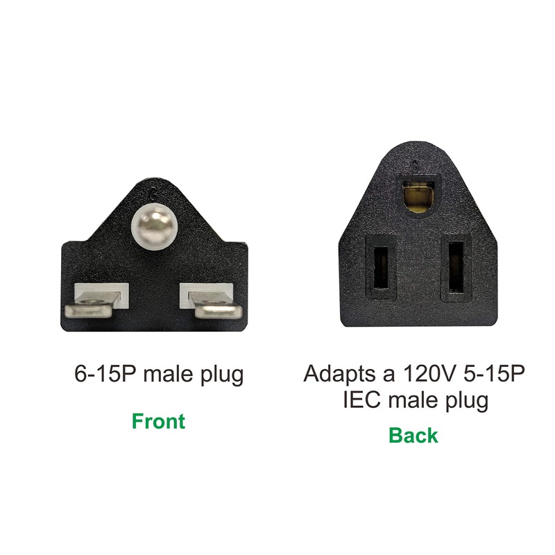 BloomGrow US Plug Adapter 120V to 240V Black Plug Converter