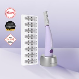 Michael Todd Beauty Sonicsmooth Dermaplane Razor for Women Face + Eyebrow trimmer Dermaplaning System - Peach Fuzz Remover - 8 Weeks of Dermaplaning Blades