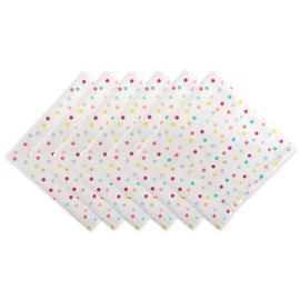 DII Polka Dot Party Print Tabletop Collection Reusable & Machine Washable, Napkin Set, 20x20, Multicolor Confetti Dots, 6 Piece