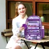 KLFVB Clear Backpack Heavy Duty, 3PCS Girls See Through School