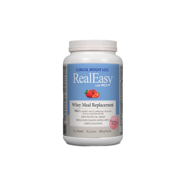 Natural Factors RealEasy With PGX Whey Meal Replacement (Strawberry) - 885g