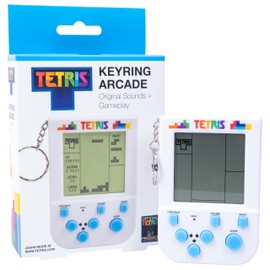 Tetris Keyring Handheld Arcade Game - Retro Mini Portable Handheld Tetris Game for Kids and Adults. Traditional Game Play With 15 Retro Gaming Levels Including Original Tetris Gameplay & Sounds.