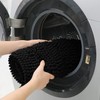 ACCUMTEK Striped Black Bathroom Rug Set 3 Pieces Ultra Soft,