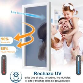 AUGUSTYUE Película de Ventana, Vinil para Ventana Bloquea Calor Anti-UV Rayos Protector, Película Adhesiva Privacidad Espejo Unidireccional para Sala Cocina Oficina Hogar (90x461cm)