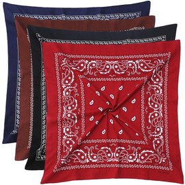 Mochabao 100% Cotton 27" x 27" Large Bandanas for Men & Women, Multi-Purpose Bandana Headbands, Square Head Scarf, Colour Combo 3