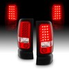AmeriLite Red/Clear LED Brake Tail Lights Set For 94-01 Dodge