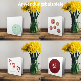 25 x Square Folding Card Set Including Envelopes 14 x 14 cm Blank in Cream - Ideal for DIY & Creating