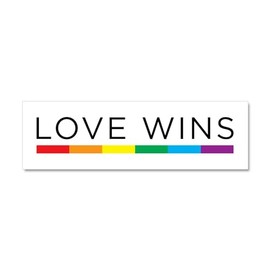 CafePress Love Wins Car Magnet 10 X 3 Car Magnet 10" x 3", Bumper Magnet