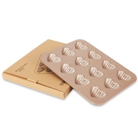 CAN_Deal Non Stick Japanese Sweet Heart Style 12 Cavity Madeleine Baking Mould