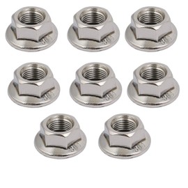8 M10 x 1.25mm Pitch Metric fine Pitch 304 Stainless Steel Hexagonal Flange Nuts