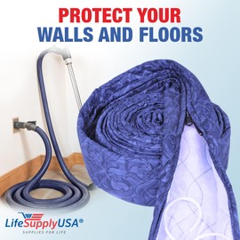 30ft Padded Central Vacuum Hose Cover with Zipper, Hose Sleeve for Dust Collection, Compatible with 360 Vision Models by LifeSupplyUSA