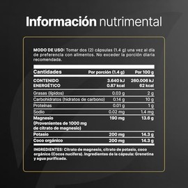 B Life Magnesio y Potasio | 240 Cápsulas | 1400 mg por porción | Adicionado con coco orgánico | Ingredientes naturales | Mag + Pot Citrate.