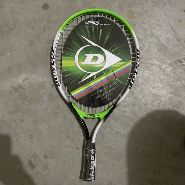 Dunlop Sports Nitro Junior Tennis Racket, 19", 19" Length, White/Green/Bl