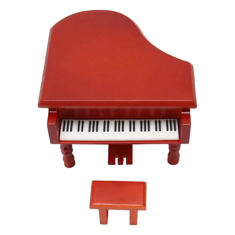 Wooden Music Box Piano Style Decorative Gold Plated Movement Pleasing