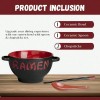 fashnix Ceramic Ramen Bowl Set With Chopstick And Spoon Microwavable