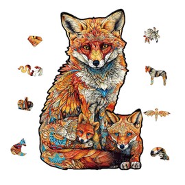 VIDSTW 140-150 Pieces Wooden Puzzle Unique Wooden Puzzle Adult Wooden Puzzles Child Wooden Puzzle Animals Colour Wood Puzzle Wood for Creative Gifts, Interesting Toy (Fox)