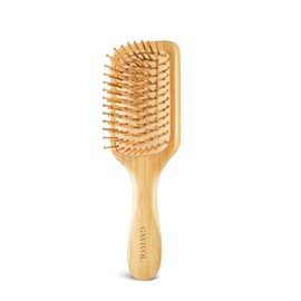 GAVIVOL Bamboo Hair Brush, Paddle Detangling Brush for Scalp Massage & Hair Growth, Anti-Frizz & Static-Free, for Thick, Thin, Curly & Dry Hair