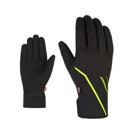Ziener Men's ULTIMO Cross-Country Gloves | Primaloft Windproof Soft-Shell, Black.lime, 10
