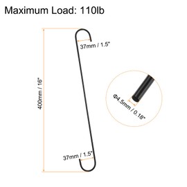 HARFINGTON 3pcs Long S Hooks 16 Inch Extra Long Metal S-Shaped Hanging Hooks High Manganese Steel S Hanger Storage Organizing Tool for Kitchen Garden Bathroom Garage Closet, Black