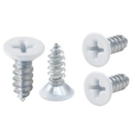 LifCratms 120Pcs White Screws #8 x 1/2", White Flat Head Screws White Phillips Drive Self Tapping Screws Stainless Steel White Wood Screws