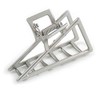 Avalaya Matte Silver Tone Geometric Triangular Hair Claw/Clamp - 75mm
