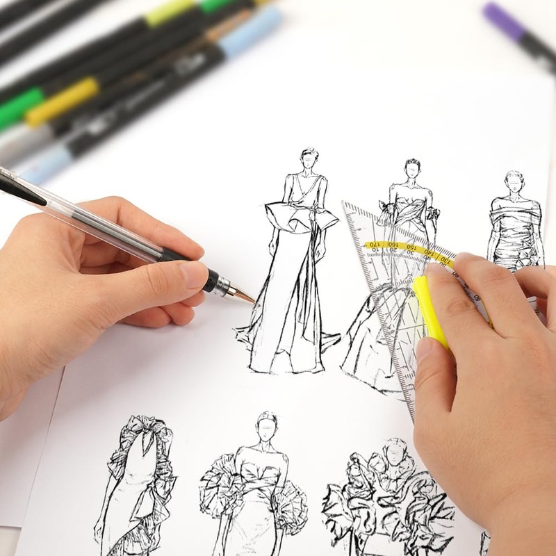 Vicloon Set Square, 4pcs 45°Triangle Ruler, Transparent Plastic Triangular 180°