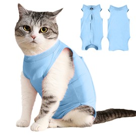 2 Pack Cat Surgery Recovery Suit, Kitten Onesie for Abdominal Wounds Spay After Surgery, Skin Diseases, After Surgey Wear Anti Licking, E-Collar Alternative Wear(S)