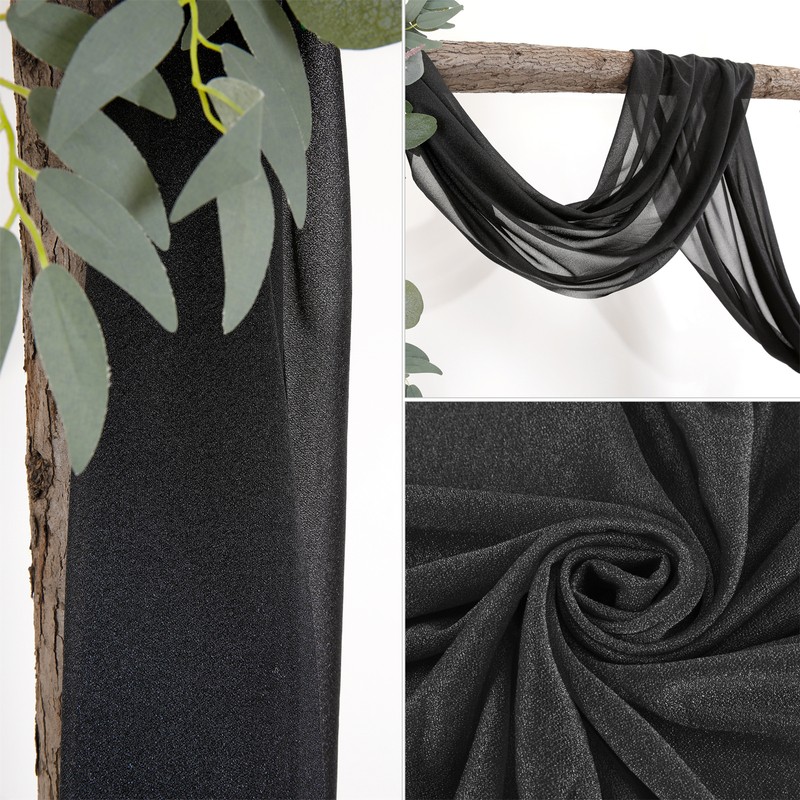 Wedding Arch Draping Fabric Black Backdrop Curtain Drape Easy to
