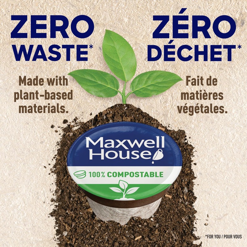 Maxwell House House Blend Coffee Certified Compostable K-Cup Coffee Pods,